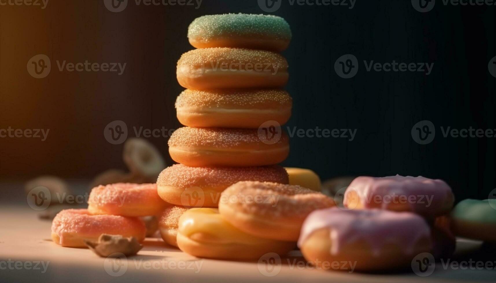 Freshly baked gourmet cookies in a stack generated by AI photo