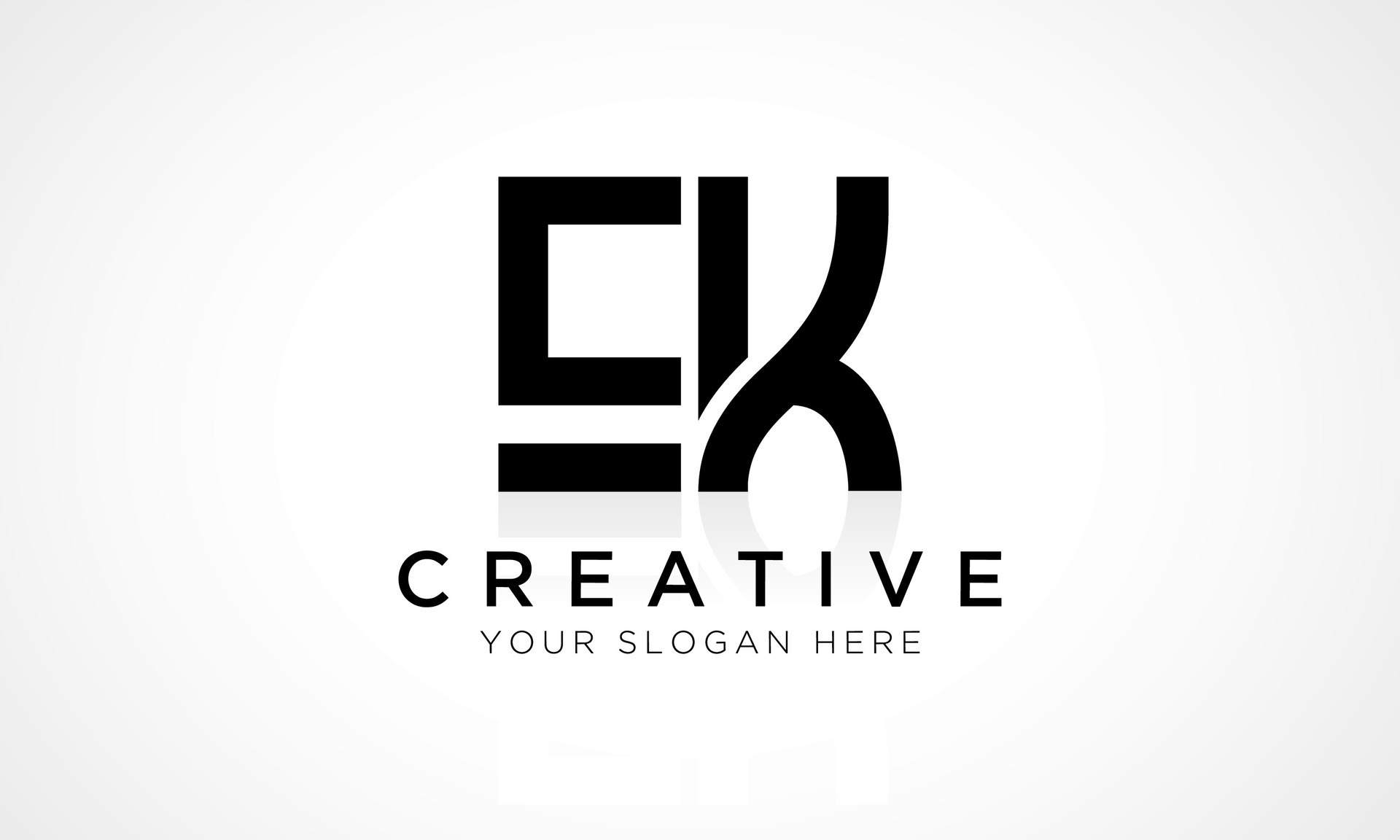 EK Letter Logo Design Vector Template. Alphabet Initial Letter EK Logo Design With Glossy