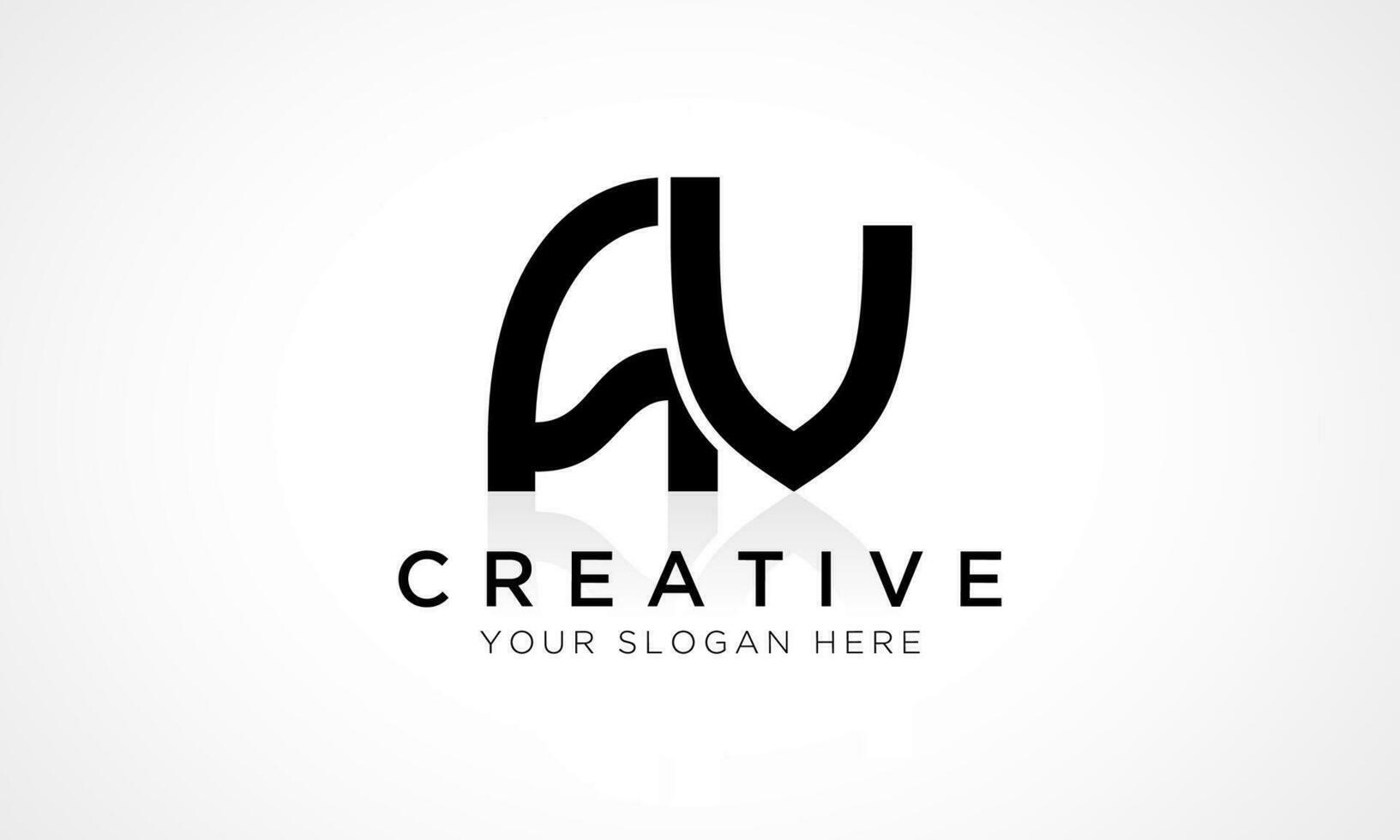 AV Letter Logo Design Vector Template. Alphabet Initial Letter AV Logo Design With Glossy Reflection Business Illustration.