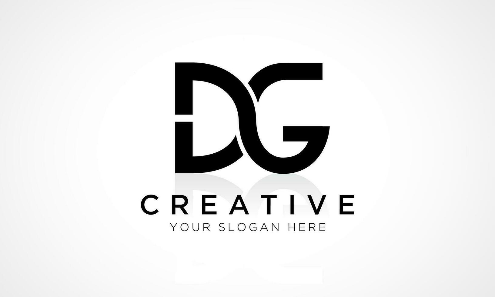 DG Letter Logo Design Vector Template. Alphabet Initial Letter DG Logo Design With Glossy Reflection Business Illustration.