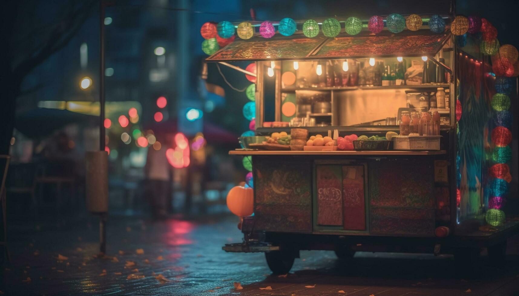 linternas iluminar tradicional festival a noche generado por ai foto