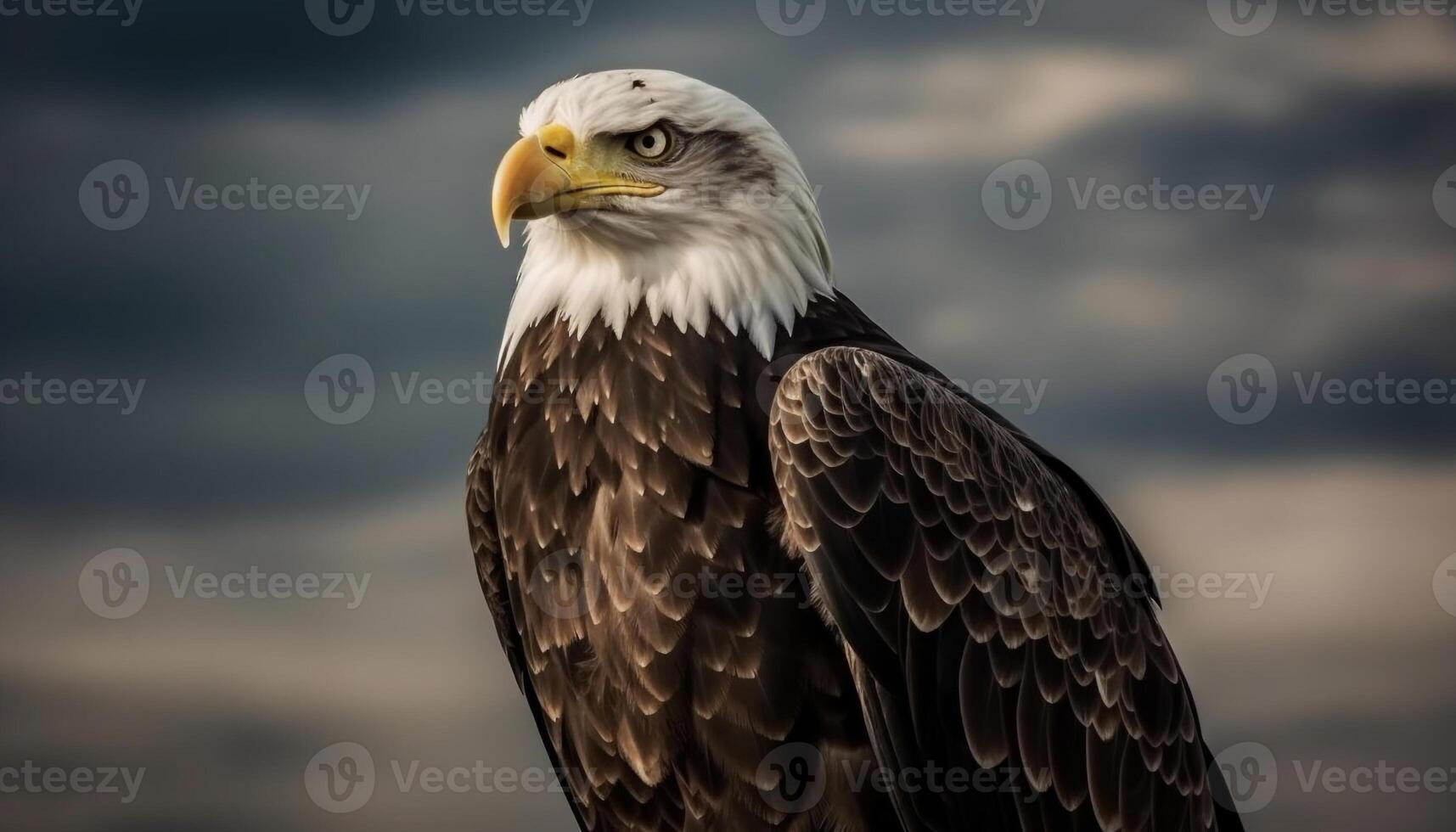 Majestic bird of prey soaring in freedom generated by AI photo