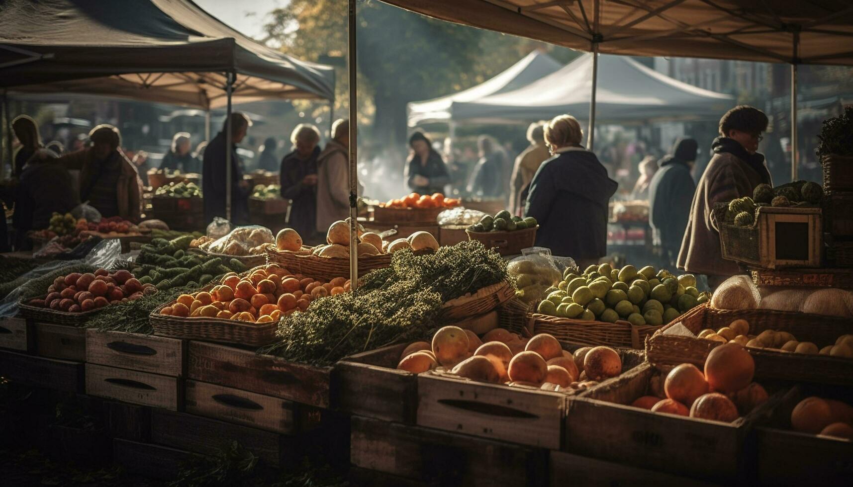 Fresh fruits and veggies for healthy eating generative AI photo