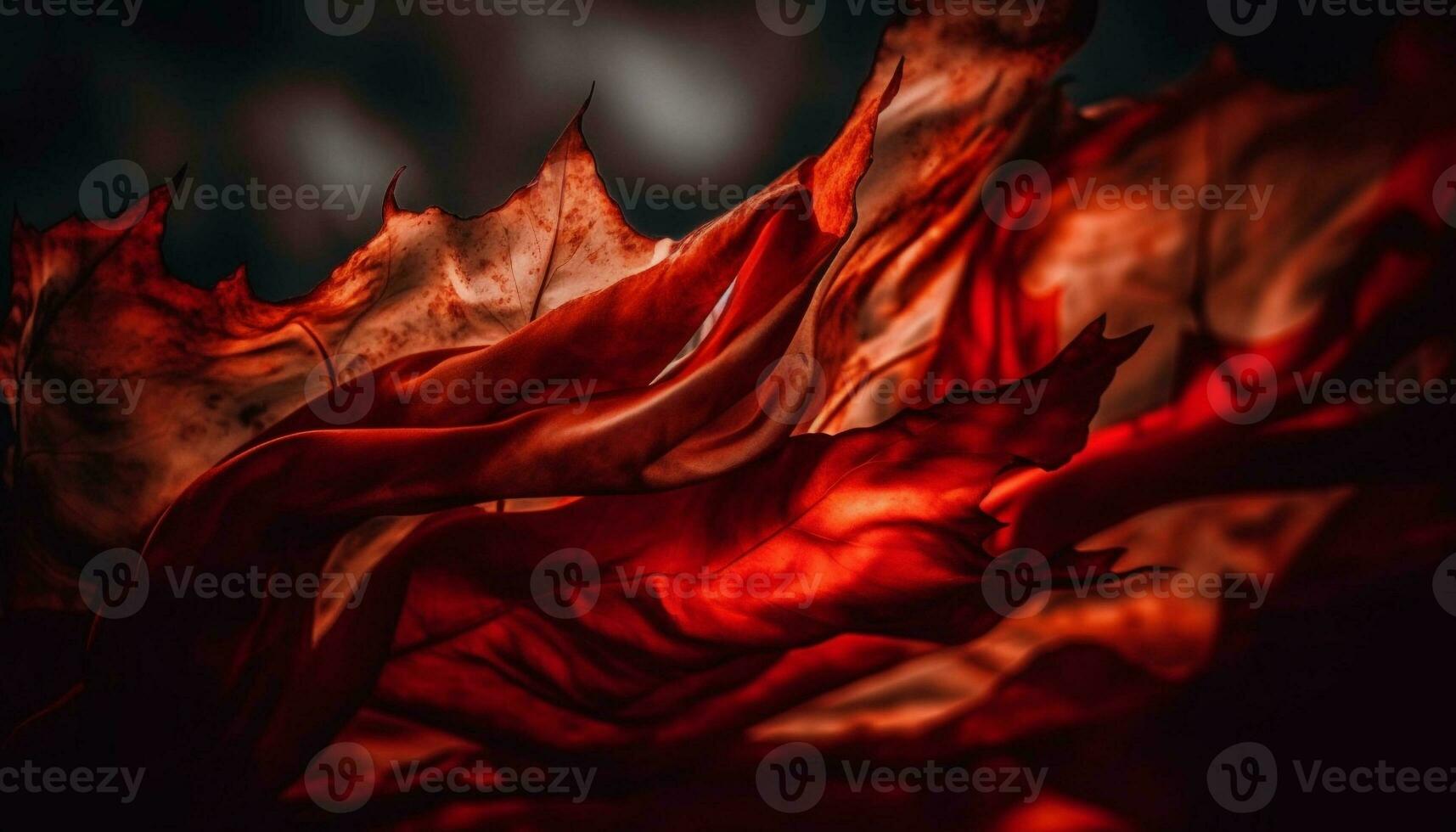 Autumn leaves ignite fiery inferno of nature beauty generative AI photo