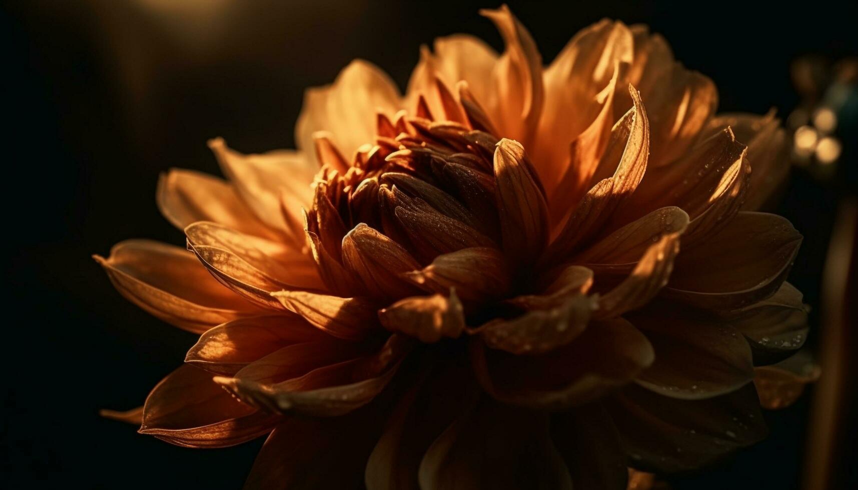 Vibrant dahlia blossom, beauty in nature elegance generated by AI photo