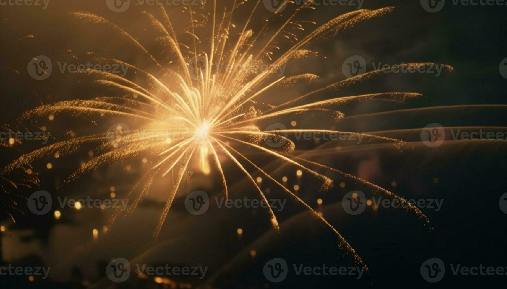 Explosive fireworks light up the dark night generated by AI photo