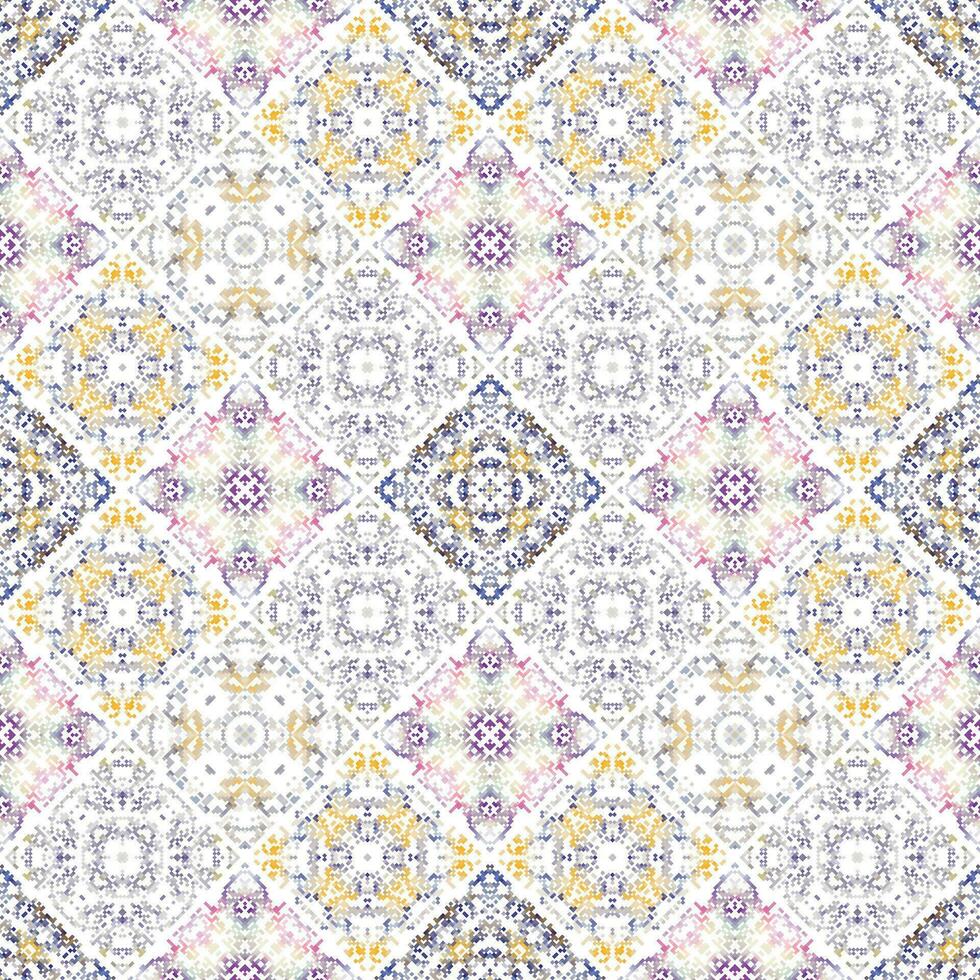 Vintage ceramic tiles wall decoration. Arabic ceramic tiles wall background. vector