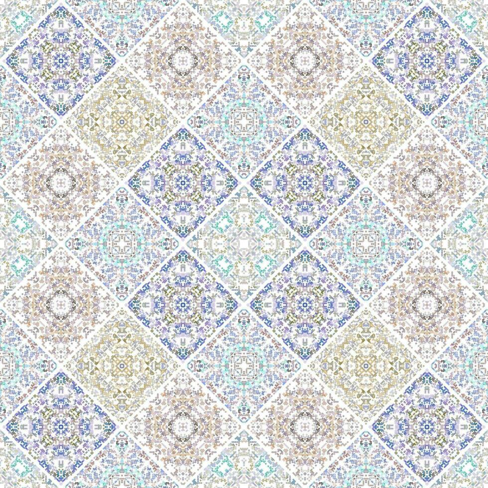 Vintage ceramic tiles wall decoration. Arabic ceramic tiles wall background. vector