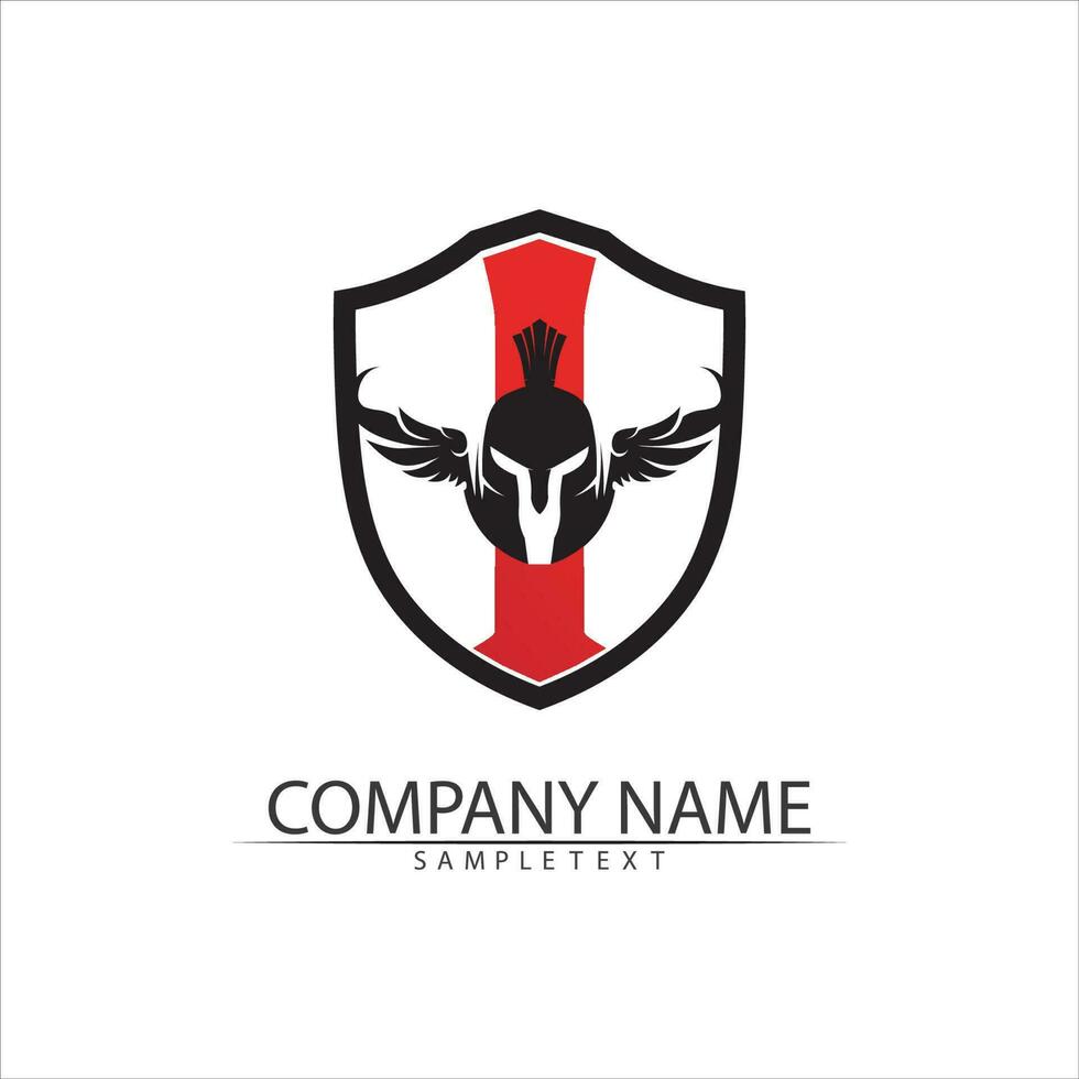 Spartan helmet logo template vector