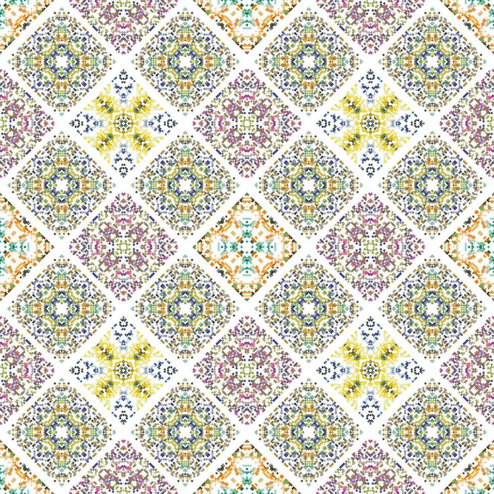 Vintage ceramic tiles wall decoration. Arabic ceramic tiles wall background. vector