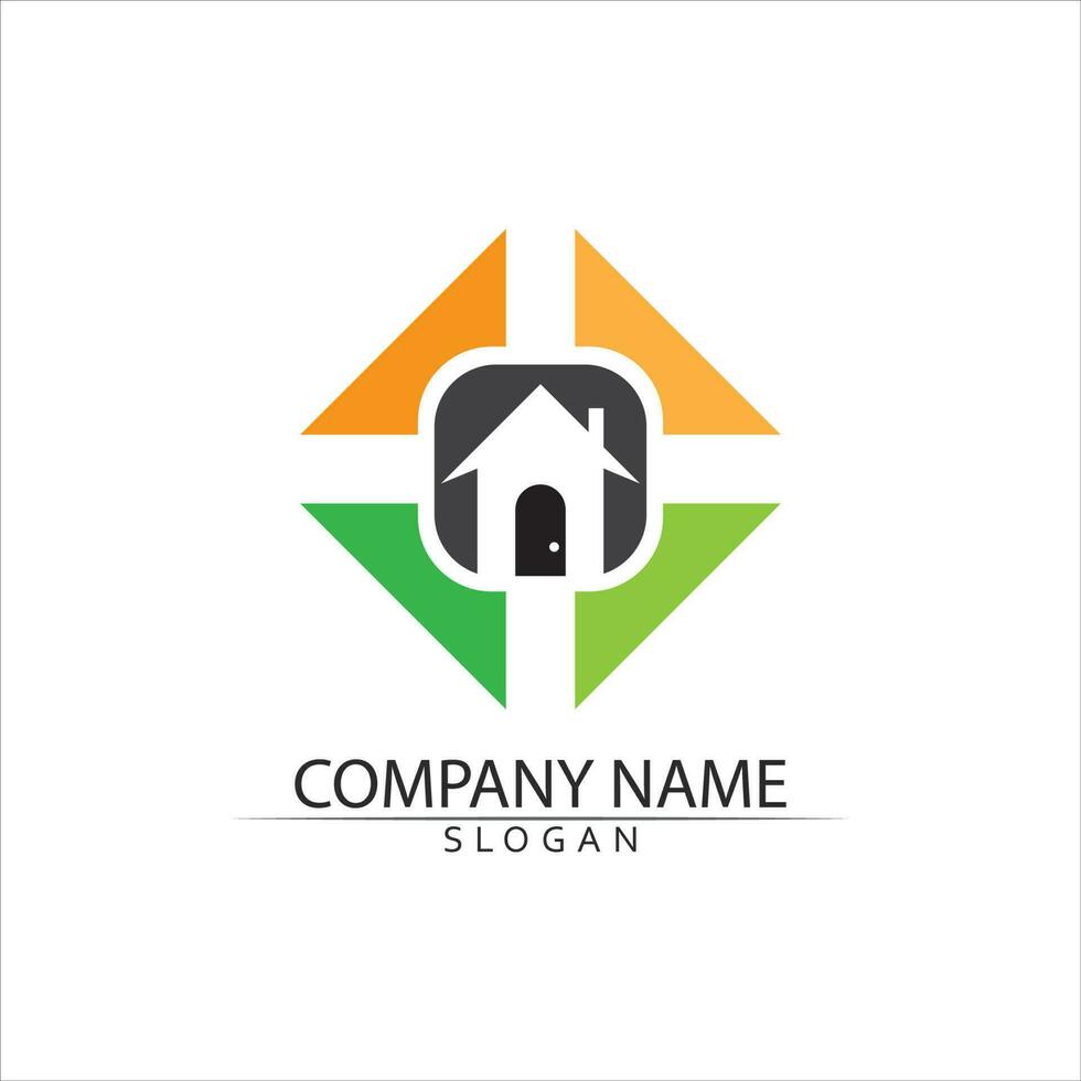 Real estate and home buildings logo icons template vector