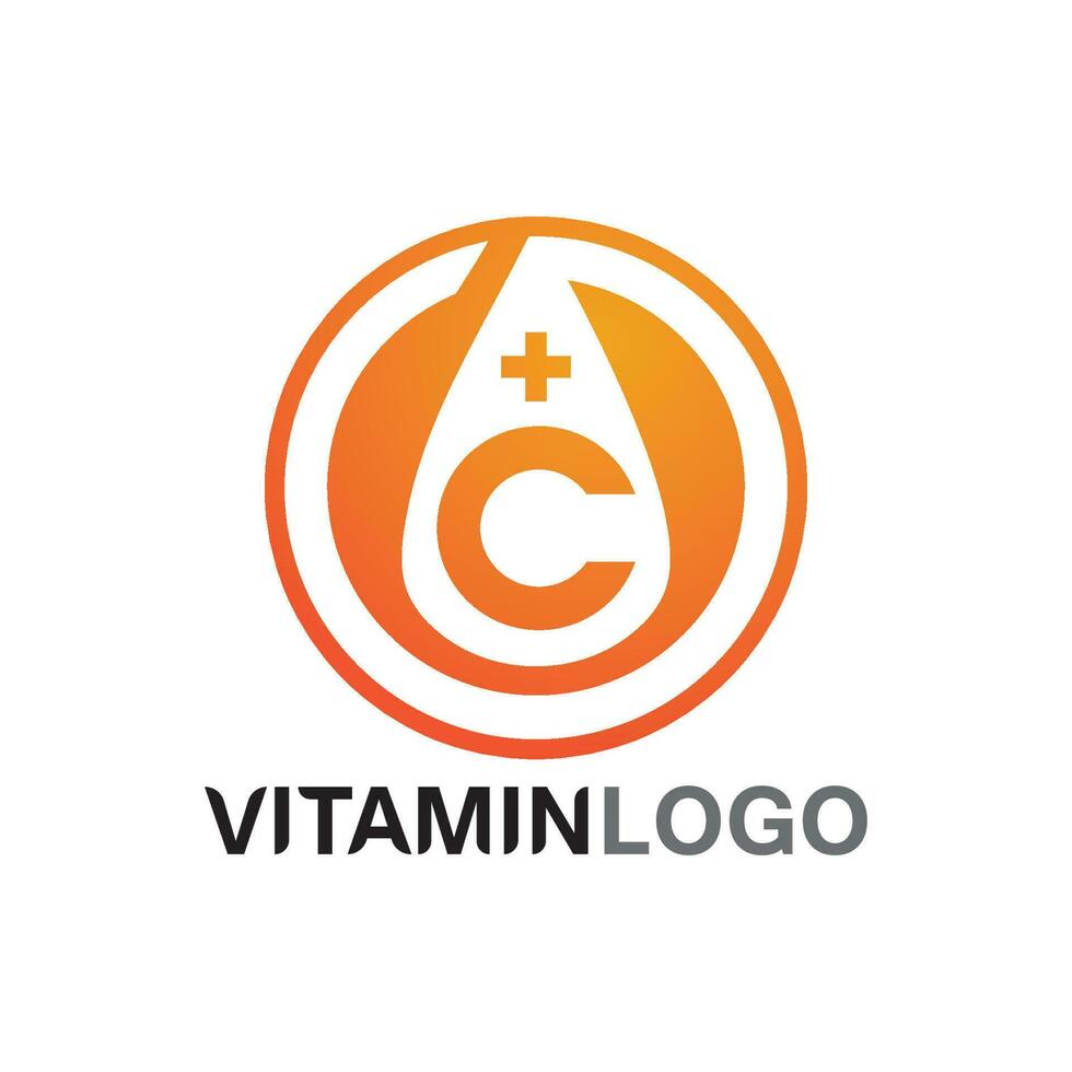 vitamin c logo vector design vector icon health nutrition
