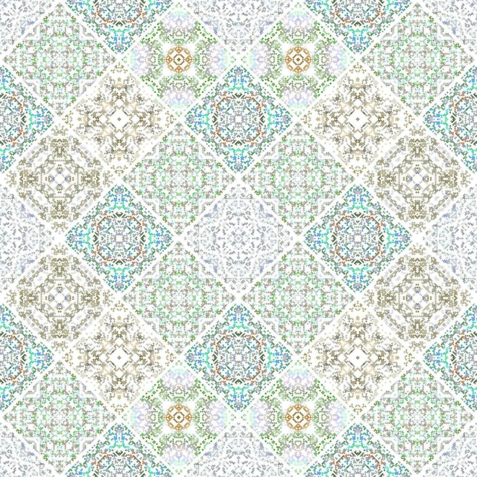 Vintage ceramic tiles wall decoration. Arabic ceramic tiles wall background. vector