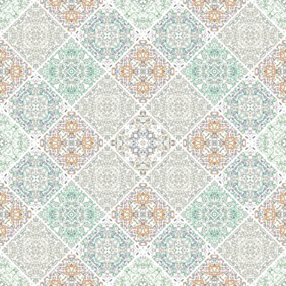 Vintage ceramic tiles wall decoration. Arabic ceramic tiles wall background. vector