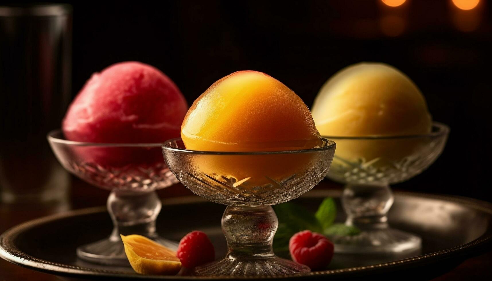 Fresh fruit bowl, a sweet summer indulgence generated by AI photo
