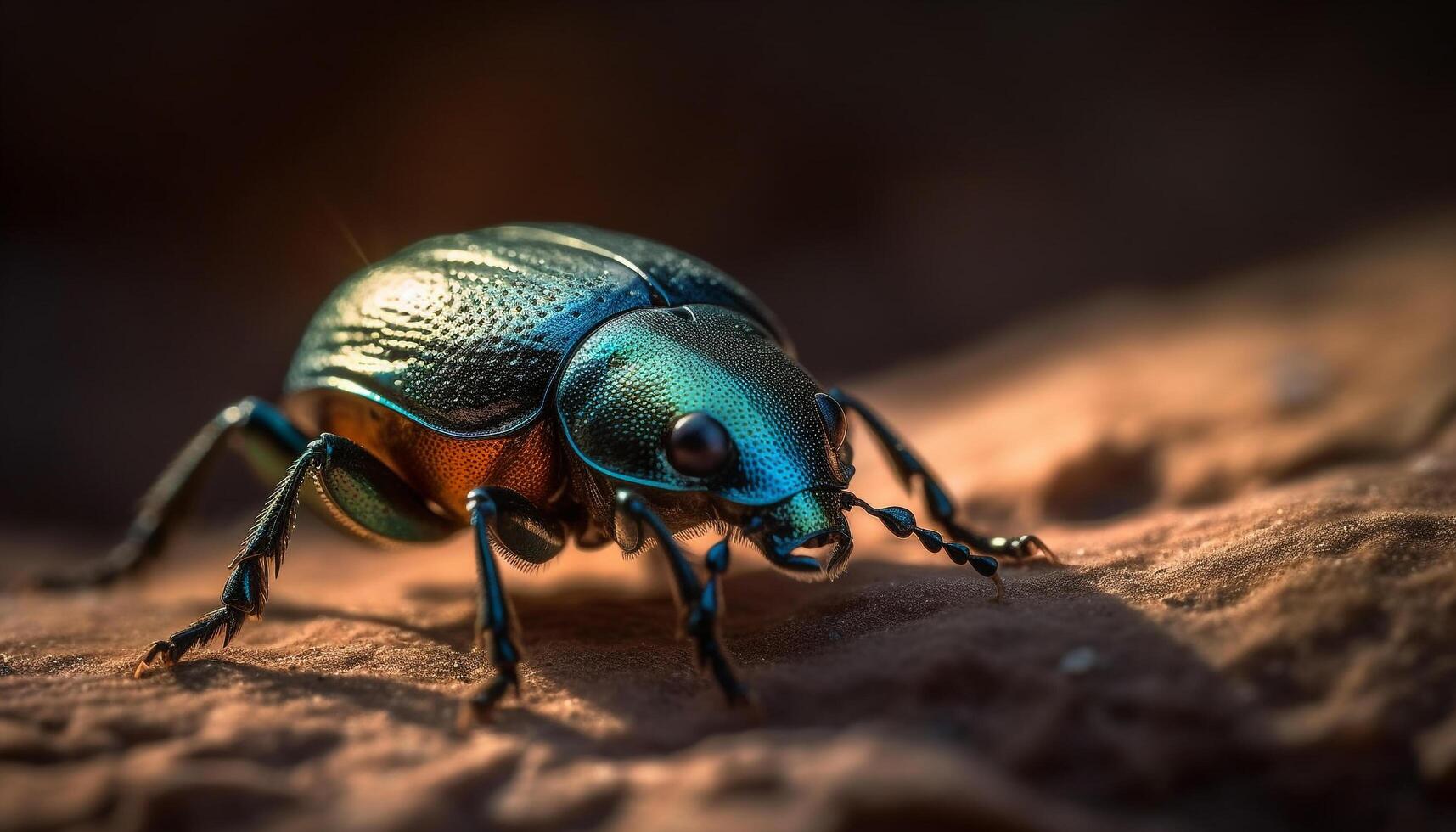 pequeño artrópodo gatea en verde hoja al aire libre generado por ai foto