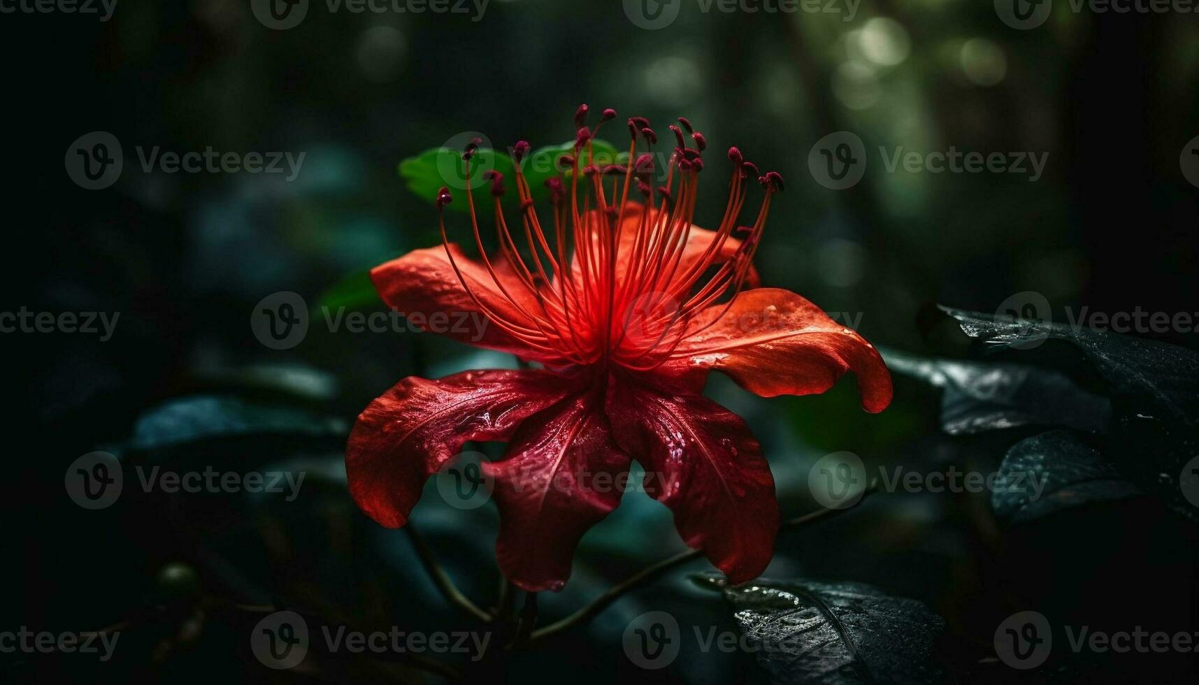 Vibrant hibiscus blossom, elegance in nature beauty generated by AI photo