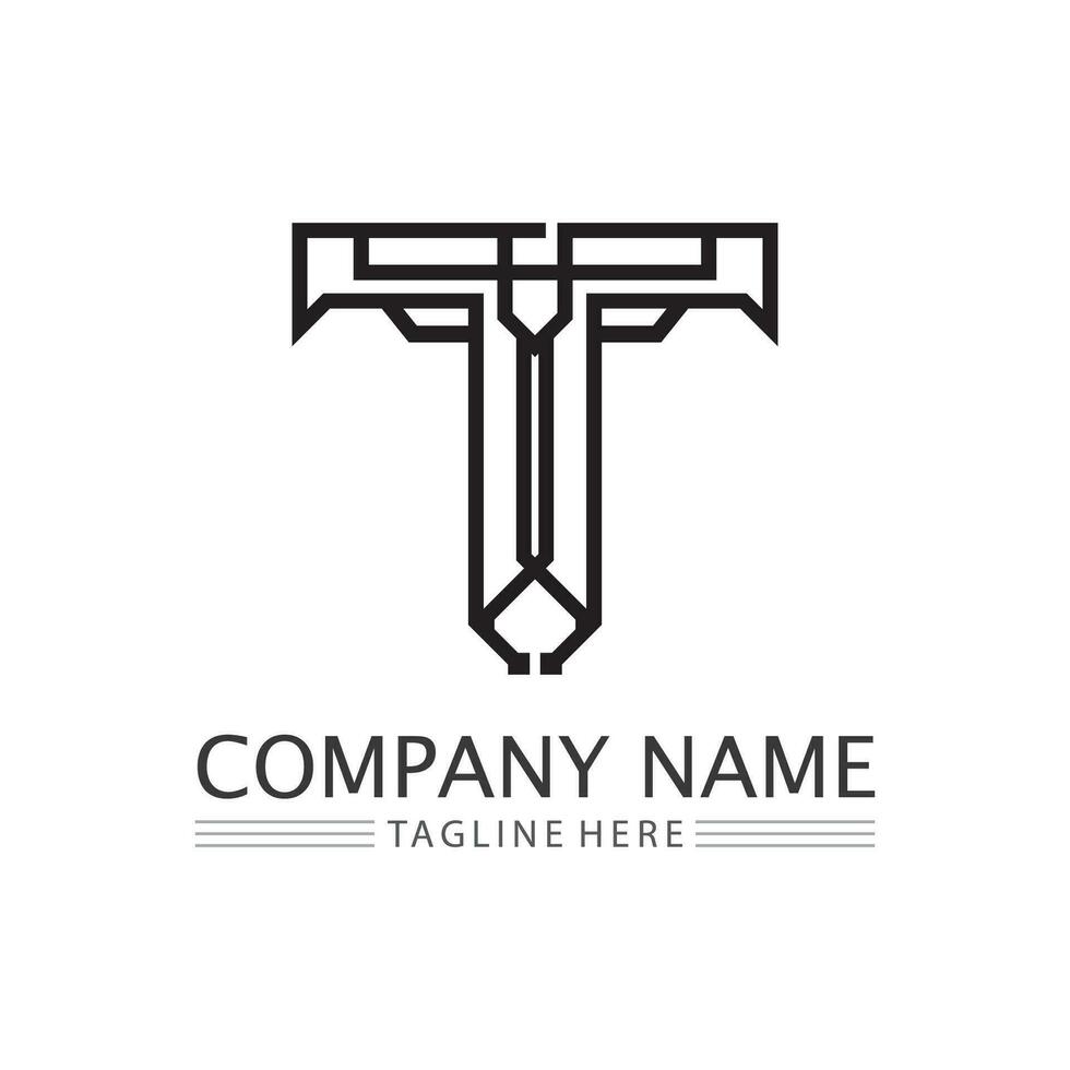 letter T logo image and font T design graphic  vector