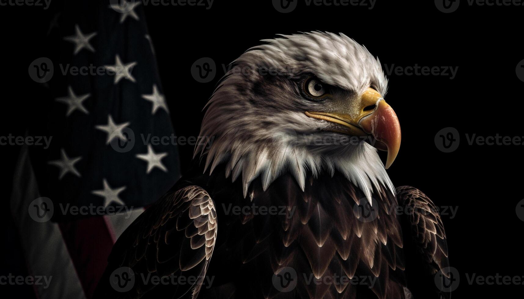 Majestic bald eagle, of American freedom generated by AI photo