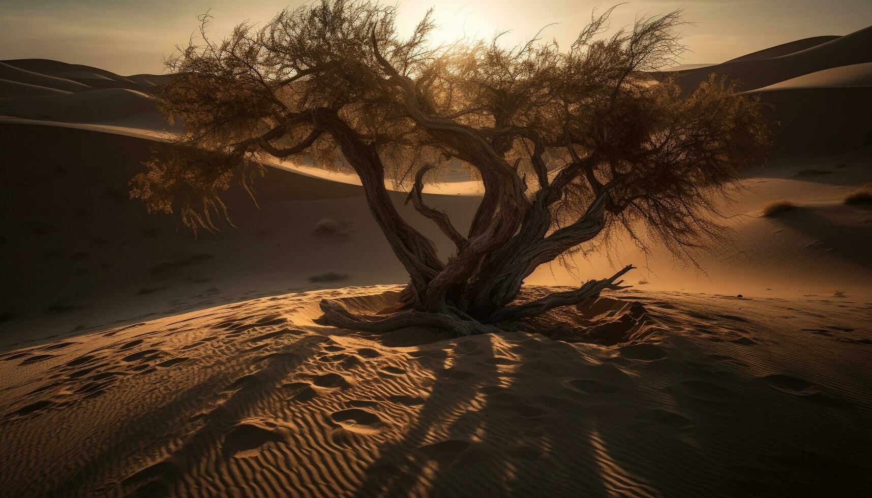 tranquilo escena de ondas en arena duna generado por ai foto