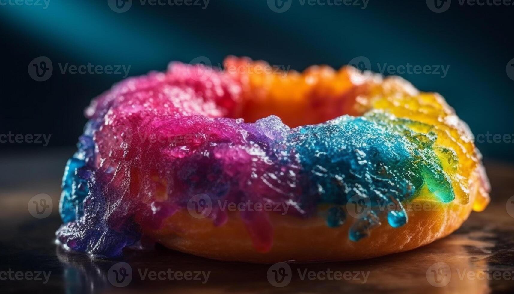 Sweet, colorful dessert plate with gourmet indulgences generated by AI photo