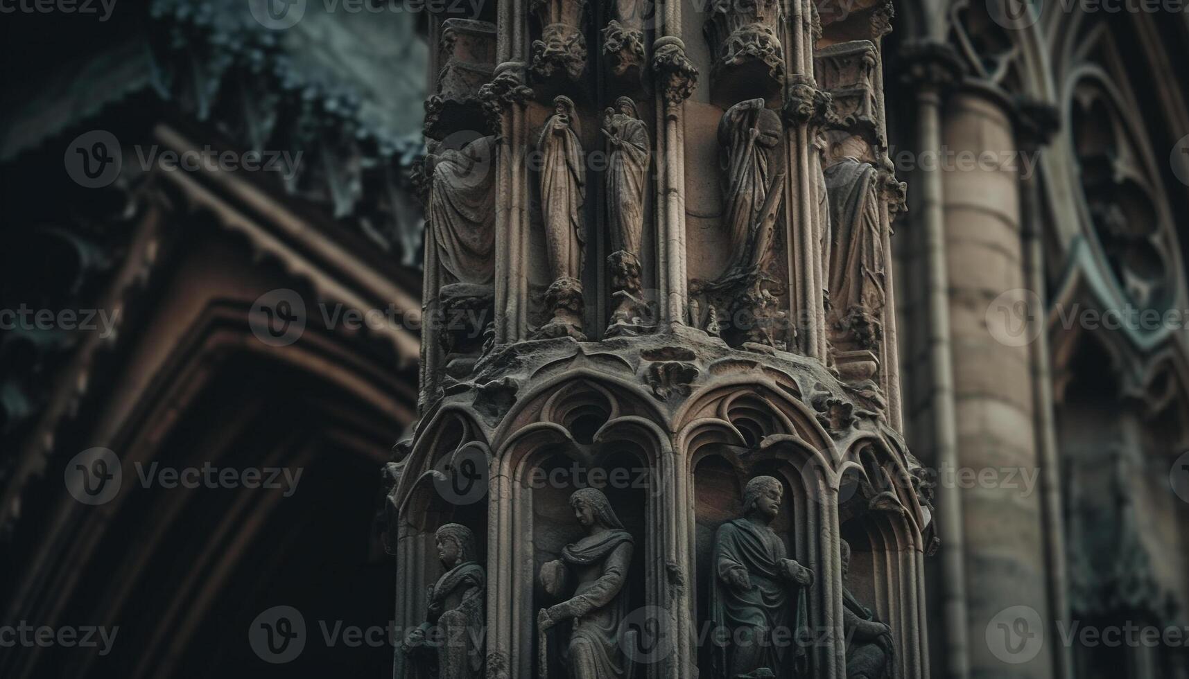 Gothic architecture illuminates ancient spirituality in Cologne generated by AI photo