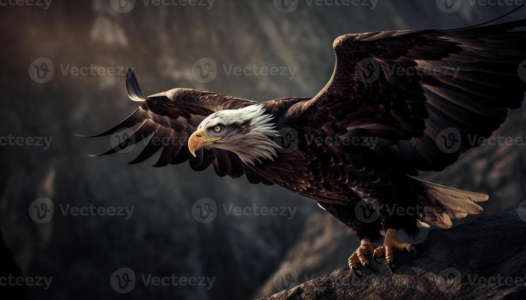 Spread wings, talons, and fierce eyes majestic hawk generated by AI photo