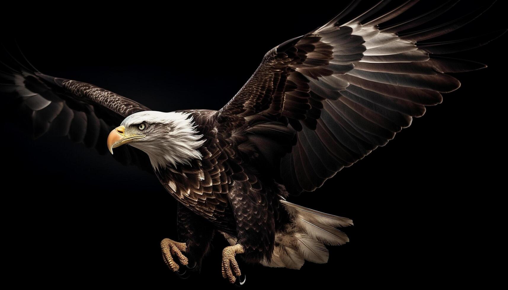 Majestic bird of prey soaring in freedom generated by AI photo