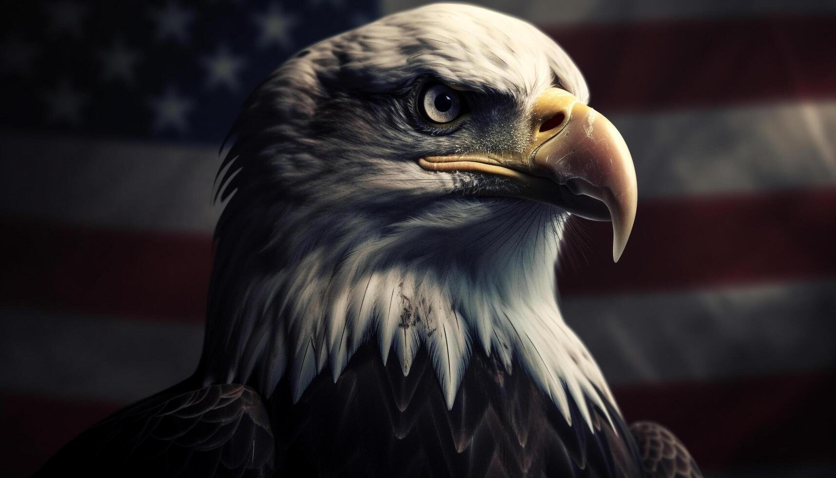 Majestic bald eagle, of American freedom generated by AI photo