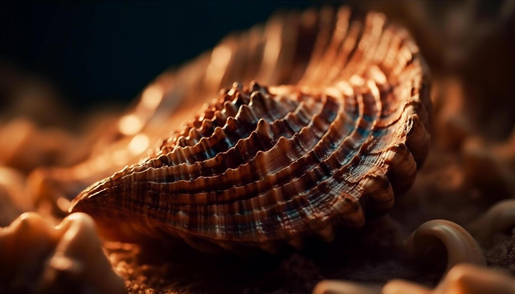 Seashell collection showcases beauty in nature generated by AI photo