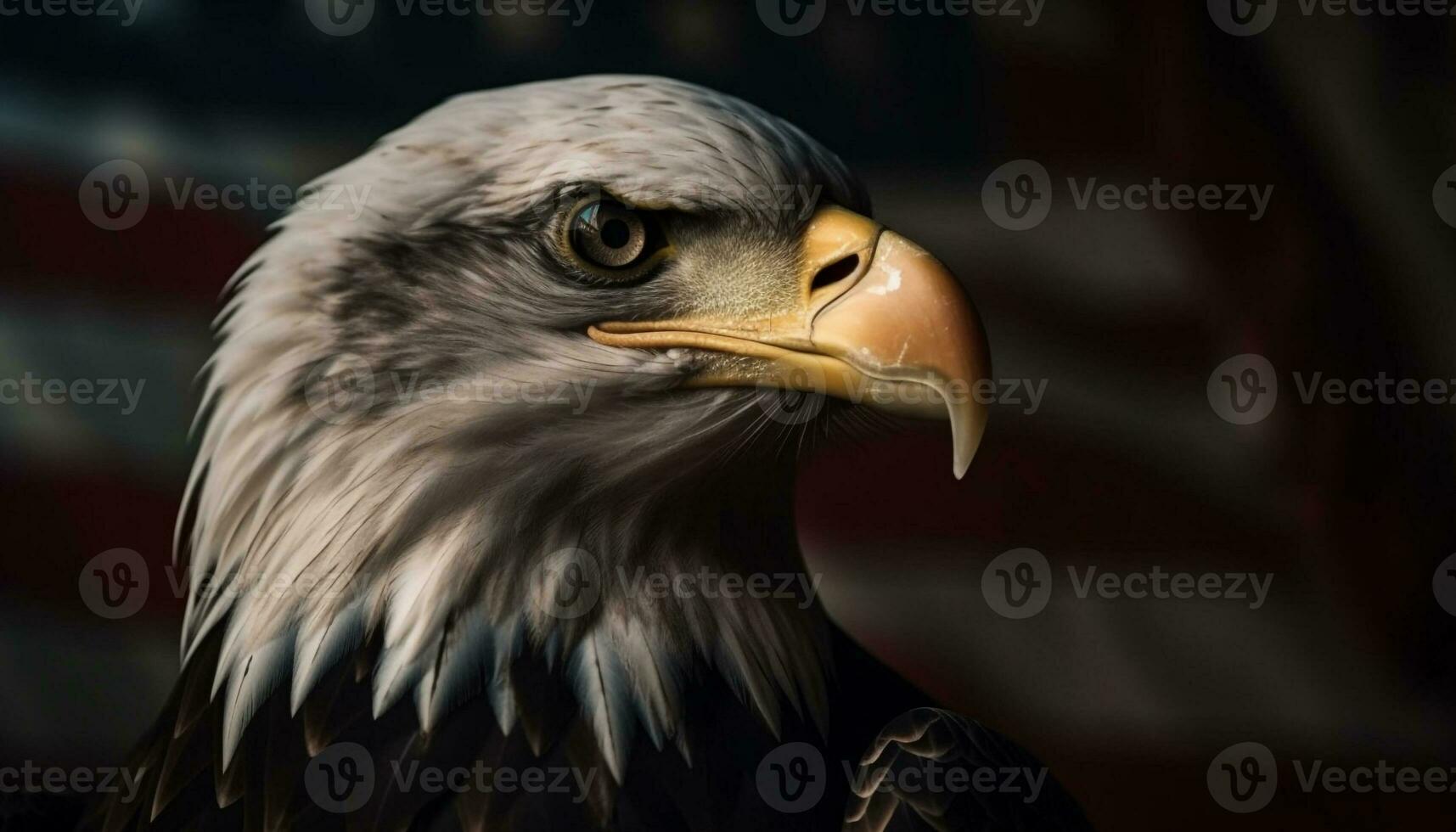 Majestic bald eagle headshot portrait generated by AI photo