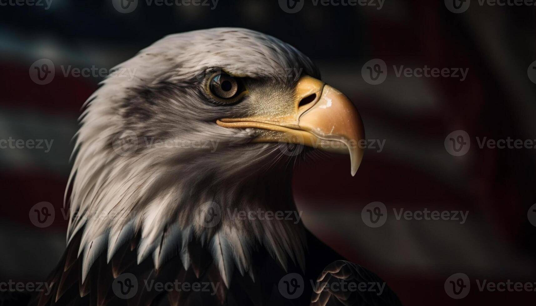 Majestic bald eagle headshot portrait generated by AI photo