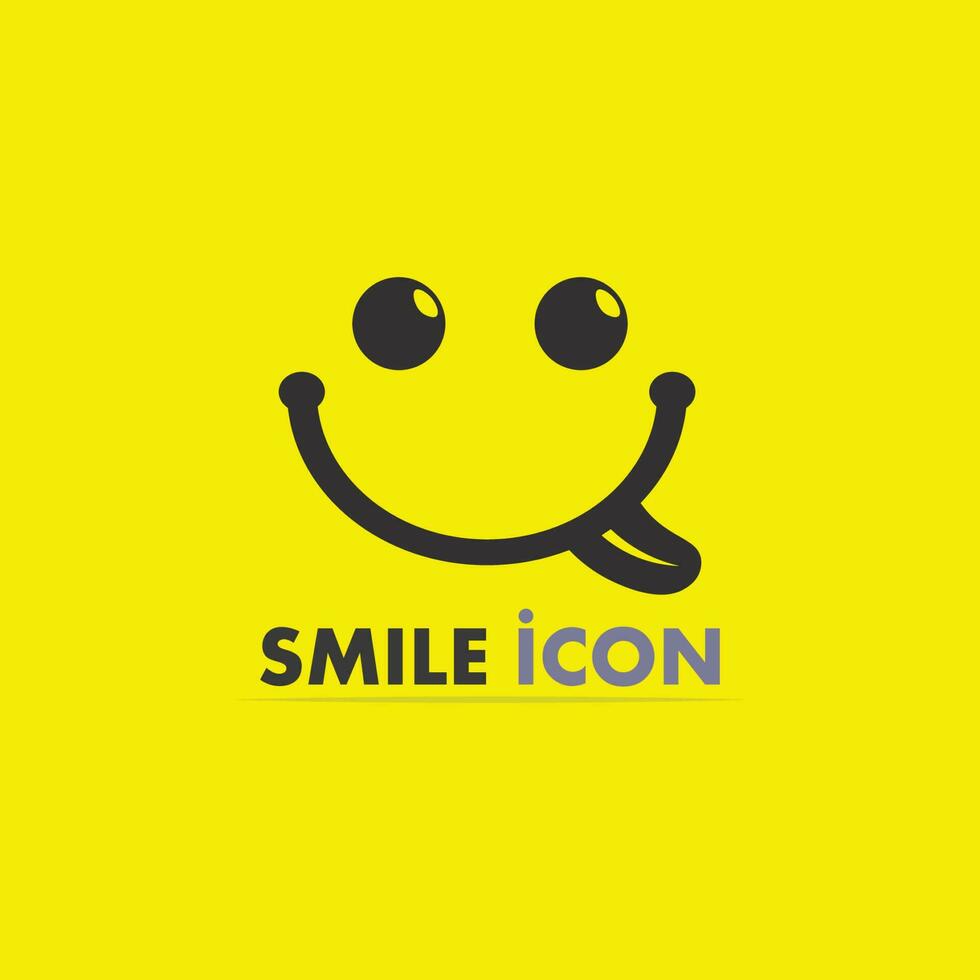 icono de sonrisa, sonrisa, diseño de logotipo vectorial, emoticonos felices, diseño divertido y felicidad de emoji vectorial vector