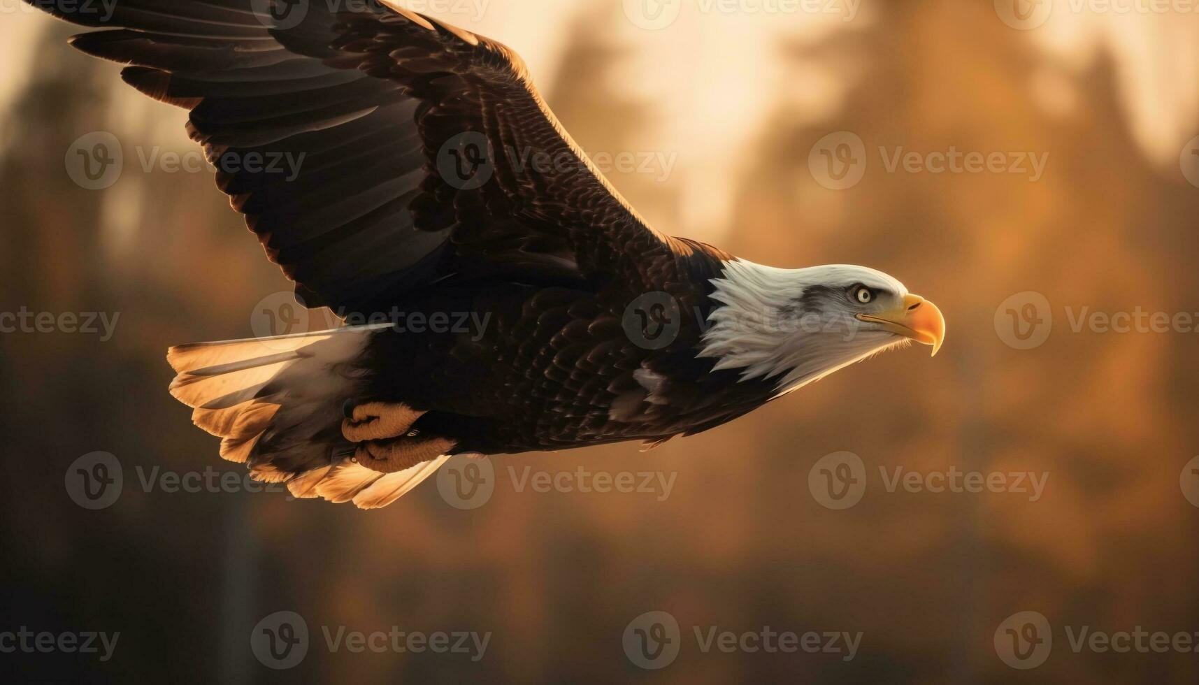 majestuoso calvo águila encaramado en rama generado por ai foto