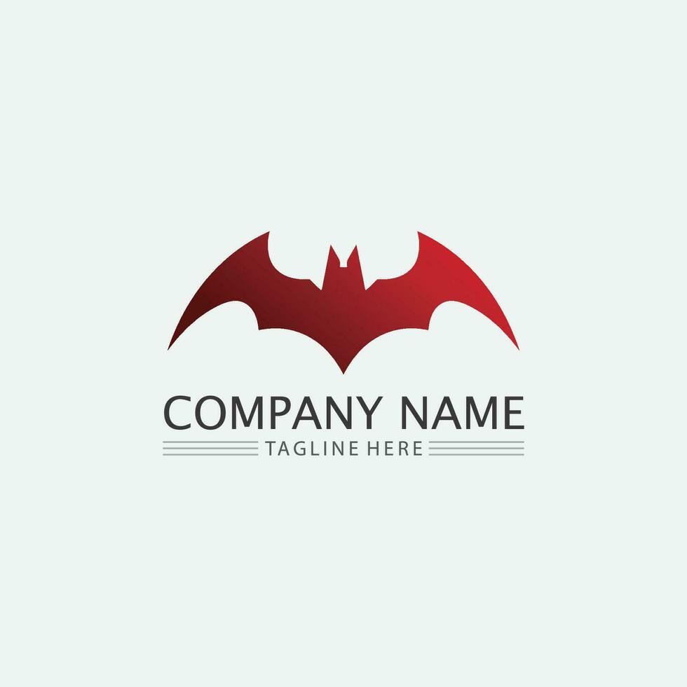 Bat logo animal and vector, wings, black, halloween, vampire, gothic, illustration, design bat icon vector