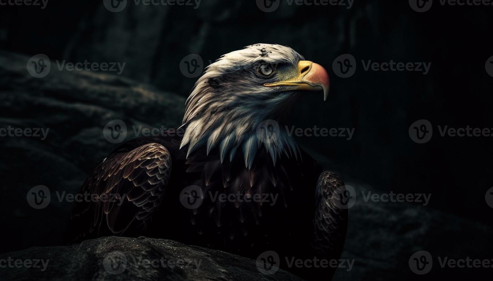 Majestic bird of prey soaring through nature generated by AI photo