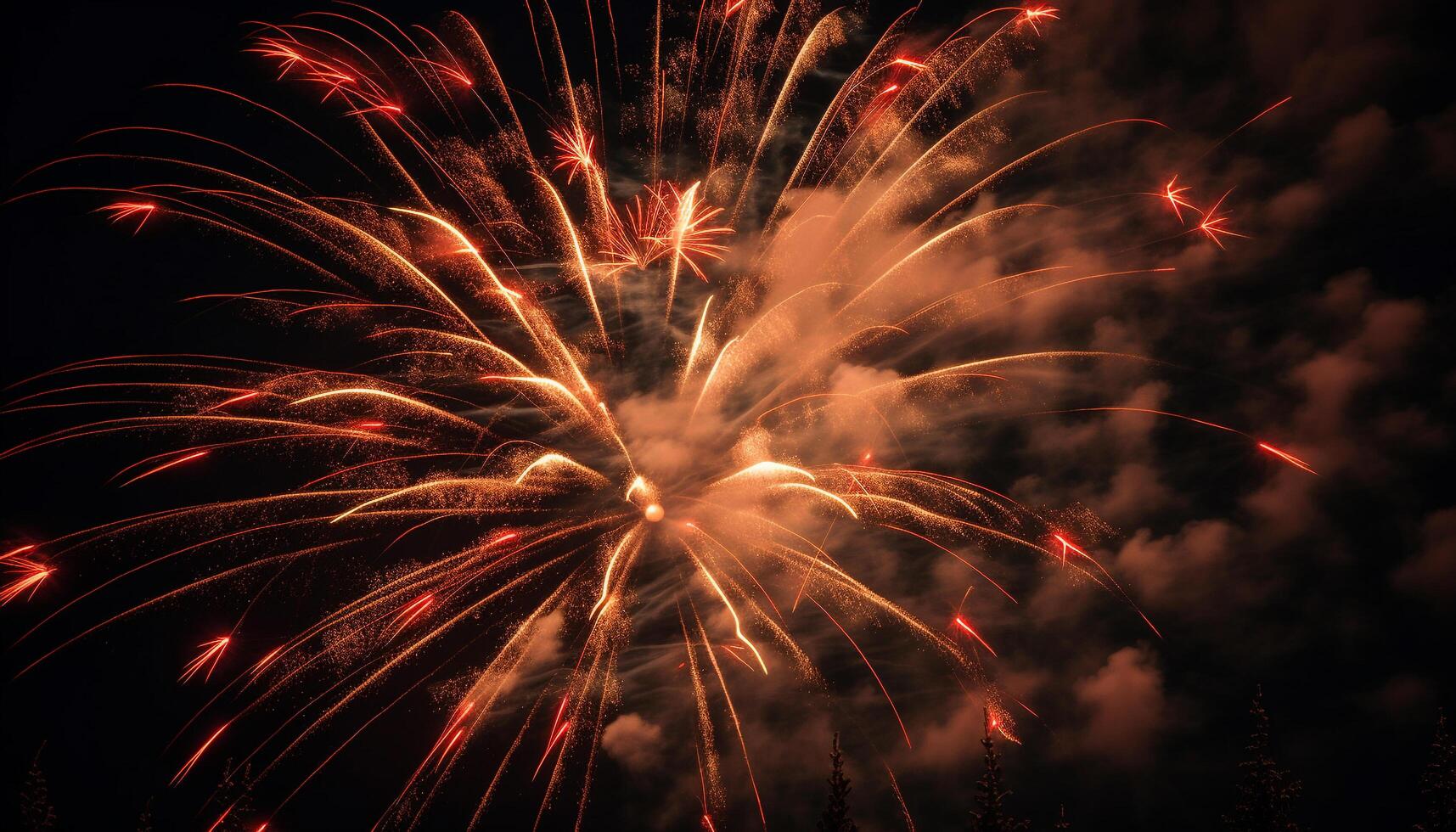 Vibrant colors exploding in firework display celebration generated by AI photo