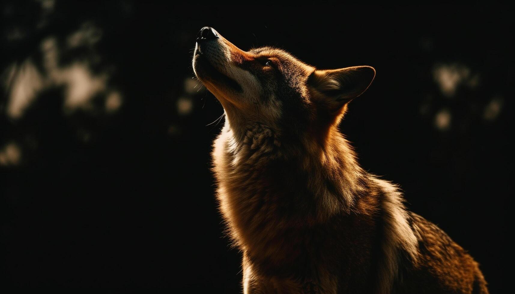 mullido perrito sentado en naturaleza, alerta y linda generado por ai foto