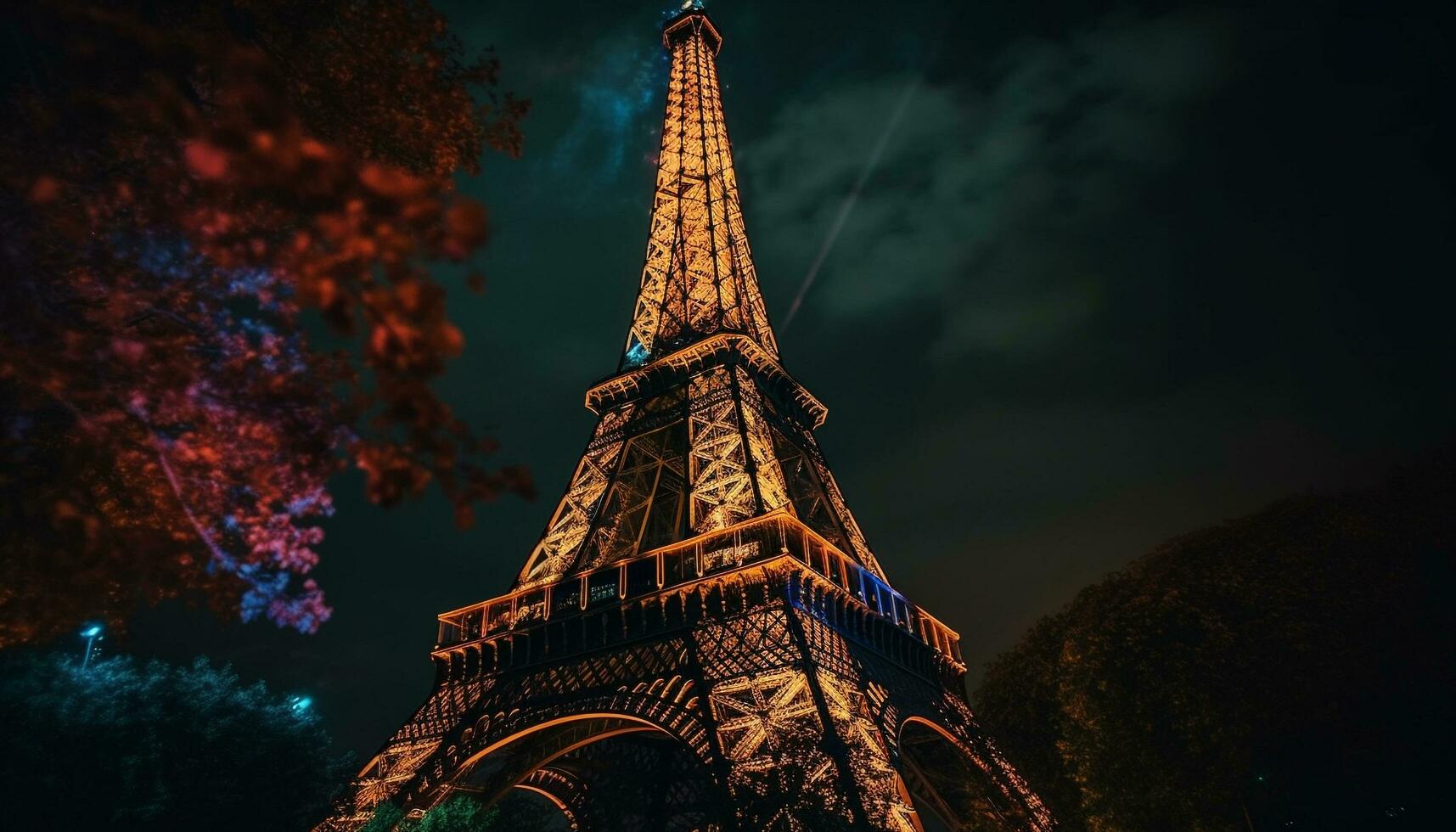 Illuminated architecture, majestic skyline, historic national landmark generated by AI photo