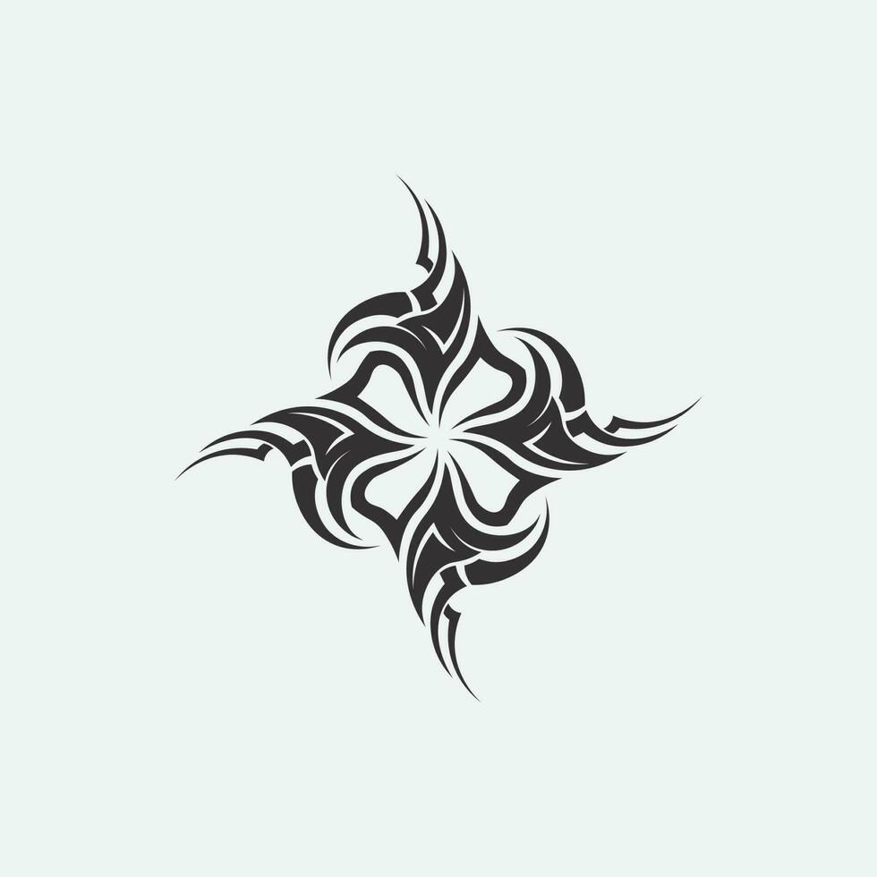 tribal, clásico, negro, étnico, tatuaje, icono, vector, ilustración, diseño, logotipo vector