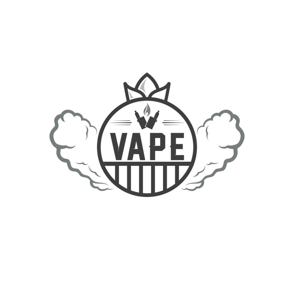 vape y vapor logo icono vector de humo y escenografía para vapers dispositivo de vapeo y estilo de vida fumar moderno