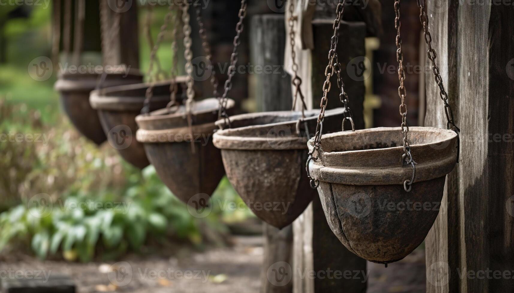 Rustic bowl of fresh organic food outdoors generated by AI photo