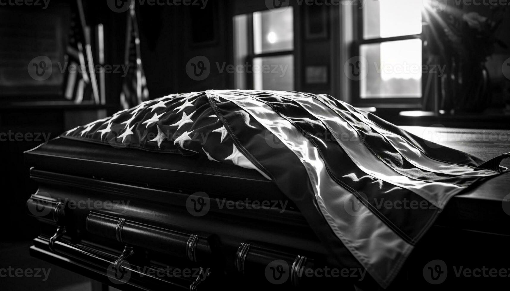 Comfortable black and white bedding in hotel room generated by AI photo