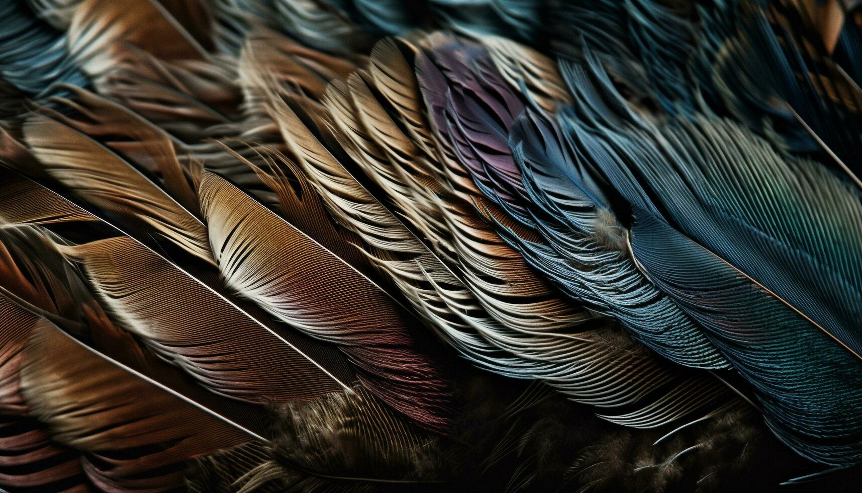 Vibrant macaw tail, a beauty in nature generated by AI photo