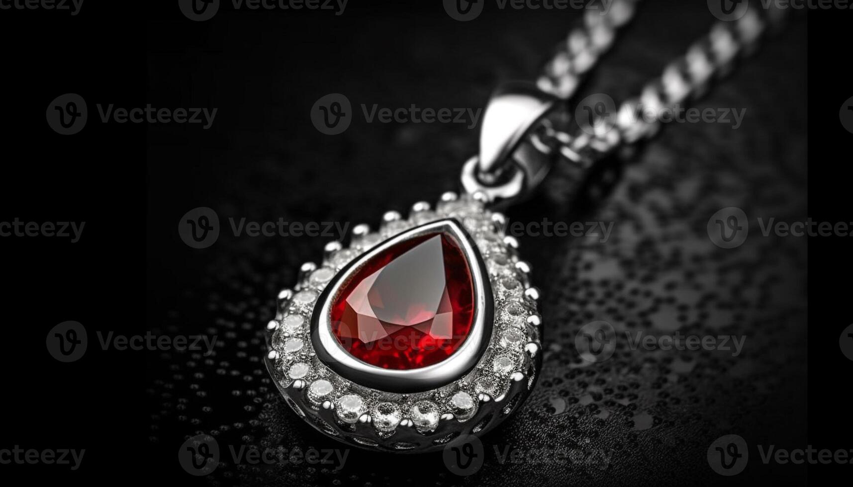 Shiny gemstone necklace, a symbol of elegance generated by AI photo