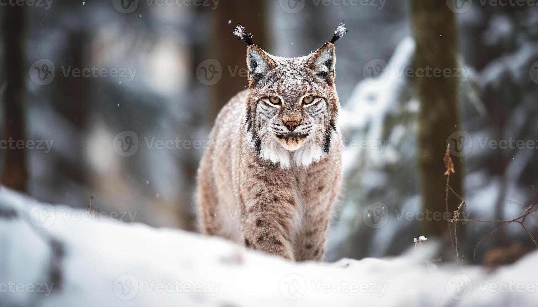 Snow leopard stalking, beauty in nature tranquility generated by AI photo
