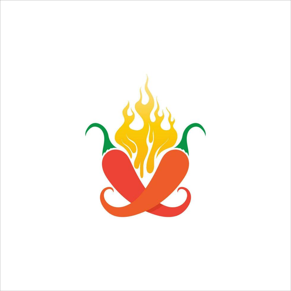 Red hot natural chili icon vector Illustration