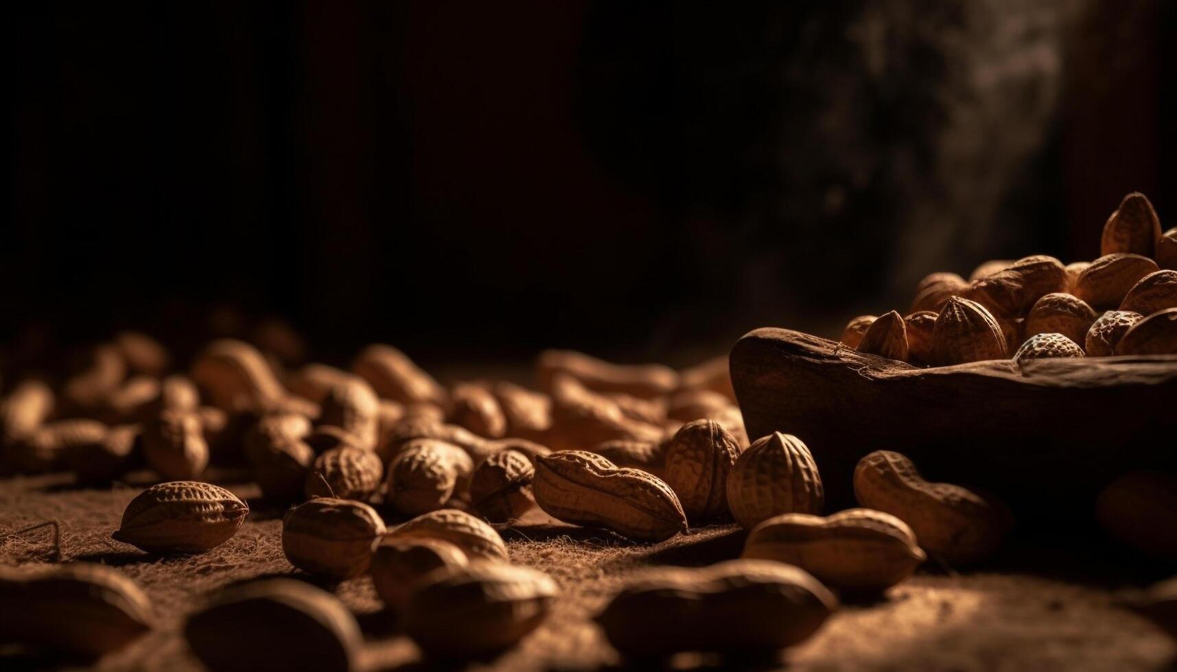 Healthy snack Hazelnut, walnut, almond, and cashew generated by AI photo