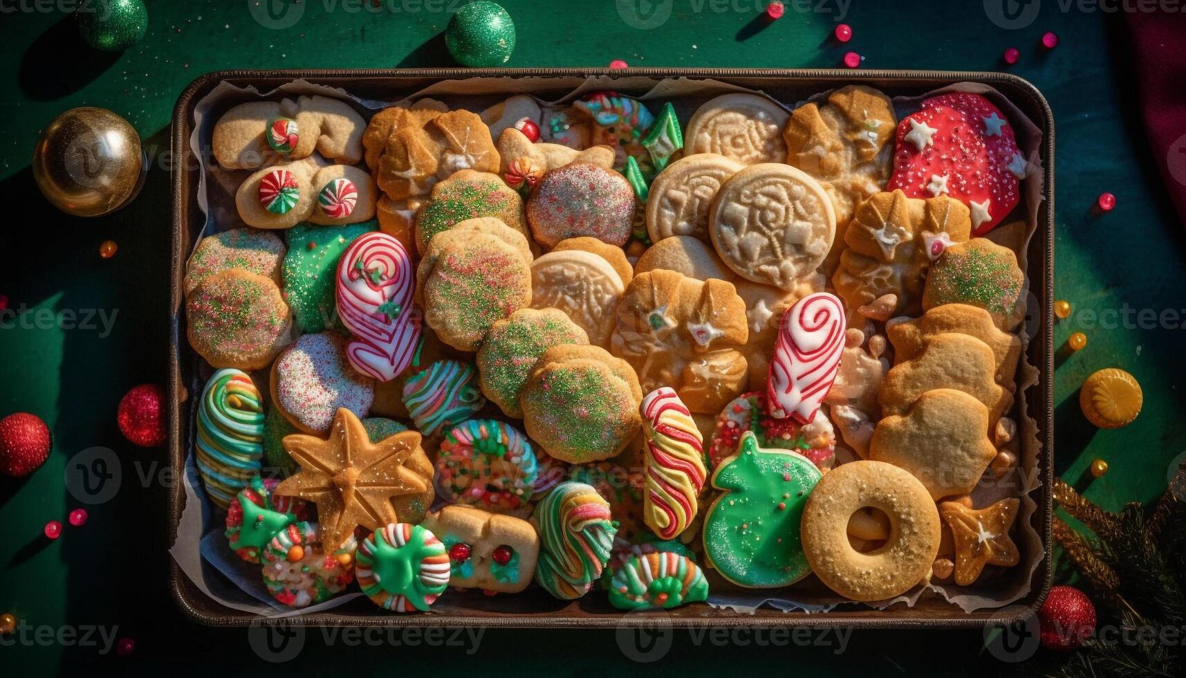 Homemade gingerbread cookies, a winter indulgence gift generated by AI photo