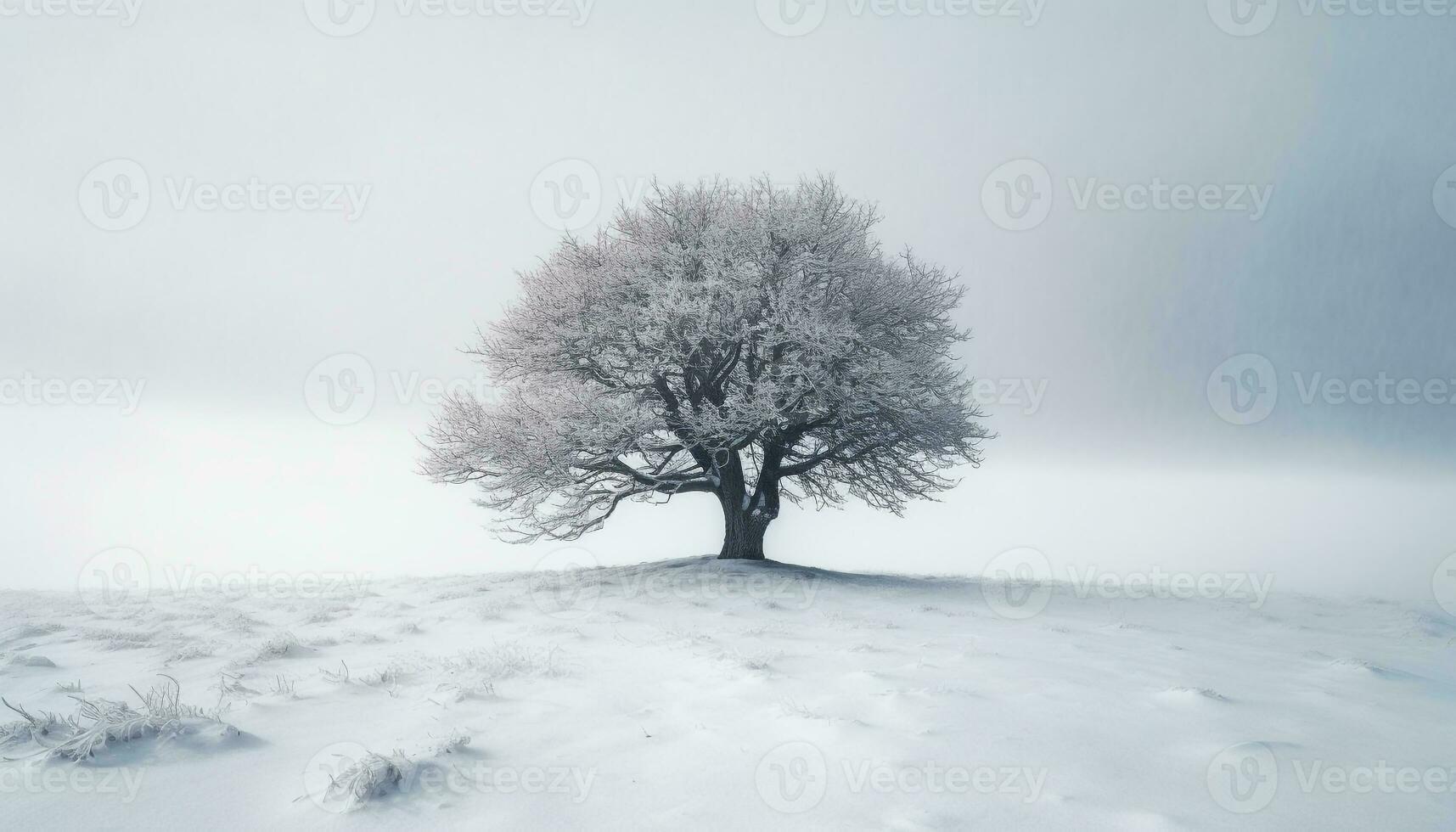 Tranquil winter forest, snow covered pine trees generated by AI photo